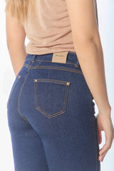 Jean wide leg con vena en tono oscuro