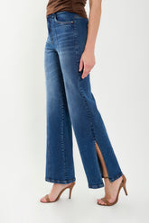 Jean wide leg corte delantero