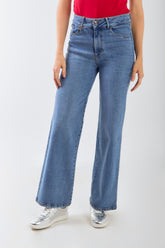 Jean wile leg cinco bolsillos tono claro