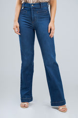Jean flare tiro alto