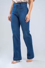 Jean flare tiro alto