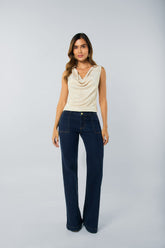 Jean flare pretina ancha