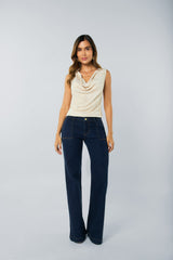 Jean flare pretina ancha