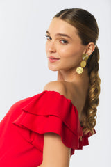 Vestido corto off shoulder escote corazón