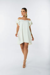 Vestido corto off shoulder escote corazón