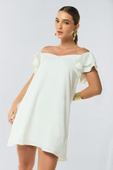 Vestido corto off shoulder escote corazón