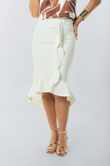 Falda midi asimétrica