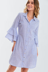 Vestido a rayas corto m3/4 c/ boleros