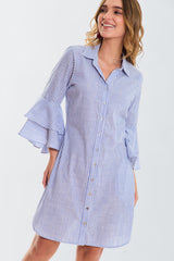 Vestido a rayas corto m3/4 c/ boleros