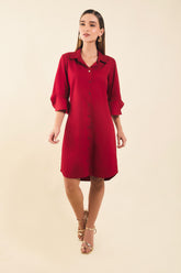 Vestido camisero m3/4 c/puno tulipan
