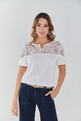 Blusa combinacion blonda