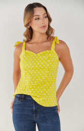 Blusa tiras de anudar polka dot