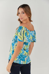 Blusa off shoulders anudada