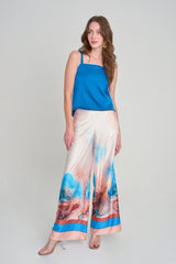 Blusa tiras en seda escote recto