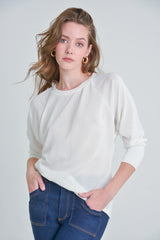 Blusa en tejido de punto manga 3/4