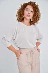 Blusa en tejido de punto manga 3/4