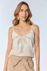 Blusa tiras tejido palmas