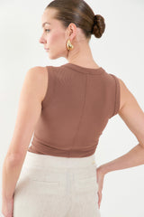 Camiseta manga sisa en rib