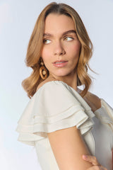 Blusa en punto off shoulder con boleros