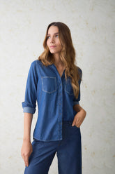 Camisa manga larga en denim