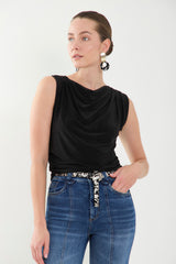 Blusa en punto escote cascada