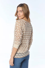 Bluson manga 3/4 en crochet puños a combinación