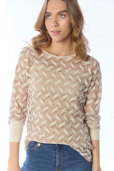 Bluson manga 3/4 en crochet puños a combinación