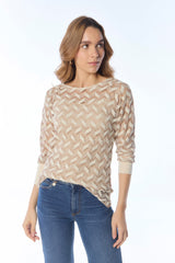 Bluson manga 3/4 en crochet puños a combinación