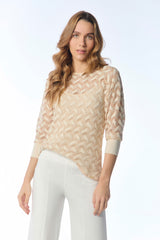 Bluson manga 3/4 en crochet puños a combinación