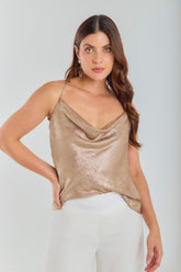 Blusa de tiras escote babero fantasía