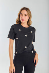 T-shirt aplique perla