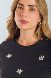 T-shirt aplique perla