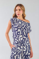 Blusa solo hombro asimetrica