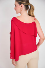 Blusa solo hombro chifon