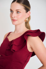 Blusa asimétrica tiras