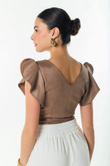 Crop top efecto brillo