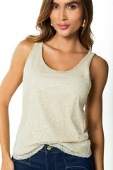 Blusa manga sisa en malla