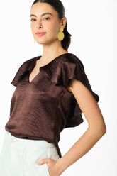 Blusa en seda con capa