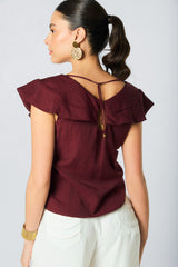 Blusa escote en v capa