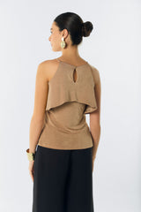 Blusa halter con herraje