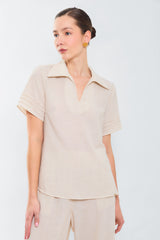 Bluson manga corta con alforzas