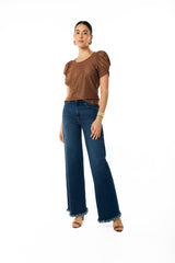 Camiseta manga corta efecto brillo