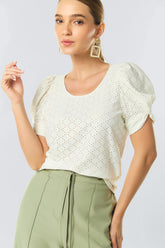 Camiseta manga corta efecto brillo