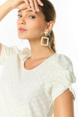 Camiseta manga corta efecto brillo