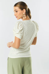 Camiseta manga corta efecto brillo