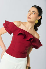 Blusa off shoulder con bolero y mangas
