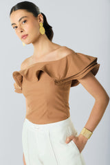 Blusa off shoulder con bolero y mangas