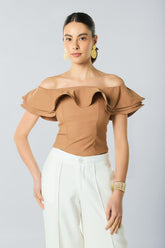 Blusa off shoulder con bolero y mangas