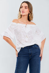Blusa off shoulders hoja rota mg corta