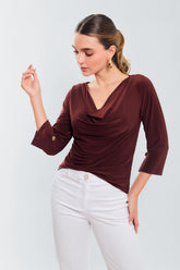 Blusa escote babero m3/4